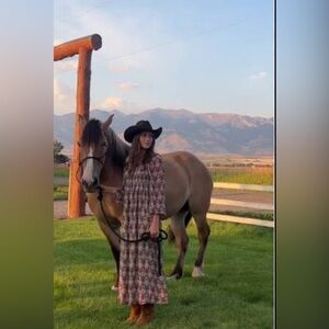 Elegant Paisley Long Sleeve Dress